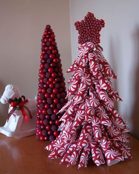 Decoração natalina com Árvore de Natal de papel