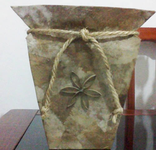 Vaso feito com caixa de leite