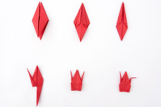 Decoração com origami tsuru passo a passo