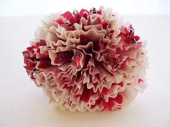 Flor de papel com forminhas de cupcakes