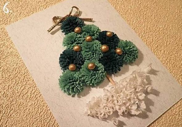 Cartão artesanal com Árvore de Natal
