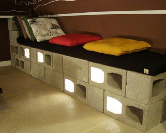 móveis com blocos de concreto
