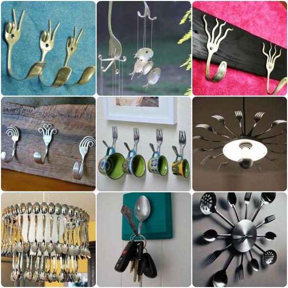 artesanatos-com-colheres-e-garfos Ideias com artesanato com colheres