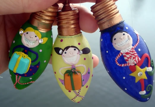 Decoração com lâmpadas para o Natal