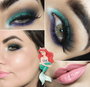 maquiagem-princesa-ariel-pequena sereia-maquiagem-princesas-disney-makeup-marmeid