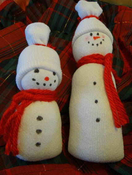 Bonecos de Neve com Meias para Decoração - 10 Ideias Lindas