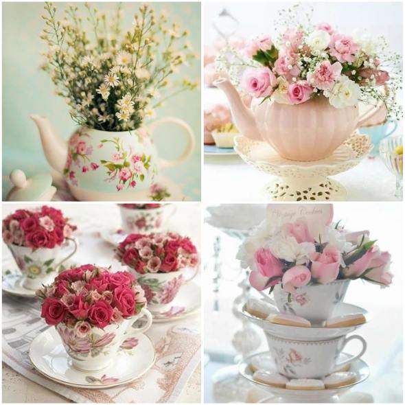 10 Exemplos para fazer Decoração de Xícara com Flores Dentro