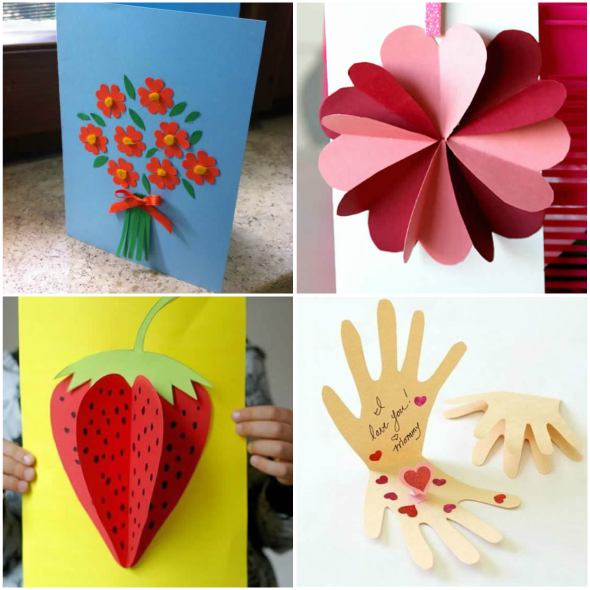 10 Cartões Lindos para fazer com Crianças no Dia das Mães