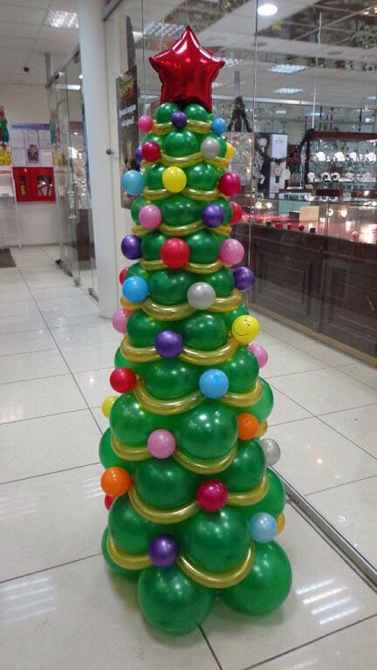 Árvore de Natal com Balões - Como fazer em casa
