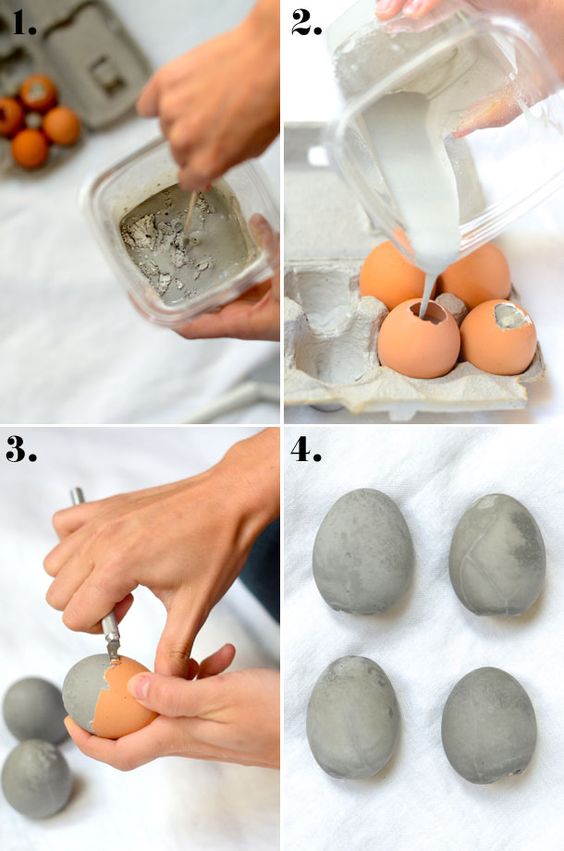 como fazer ovos de páscoa de cimento