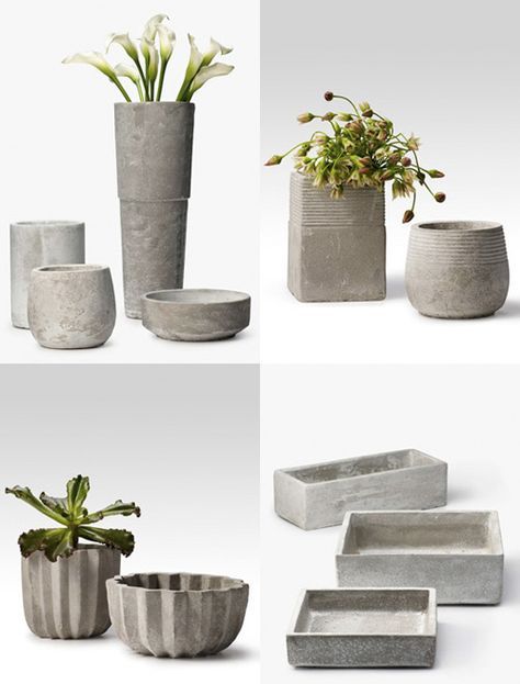 vasos de cimento ou concreto 