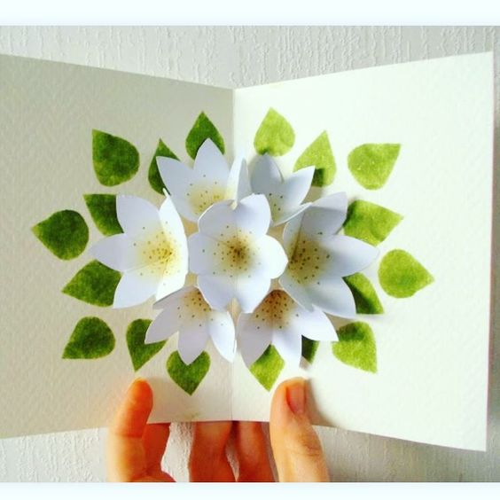 cartão 3d com flores