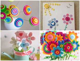 Artesanatos com Botões para Dia das Mães