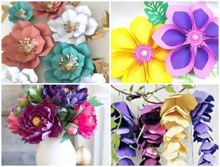 Decoração com Flores de Papel - Moldes Fáceis Lindas Flores de Papel passo a passo