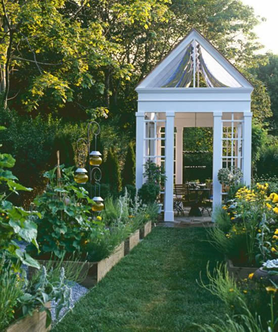 Decoração com gazebo para jardim