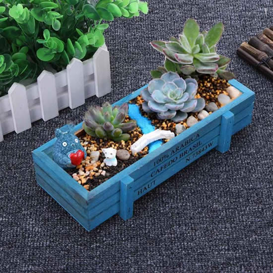 Mini jardins em caixotes