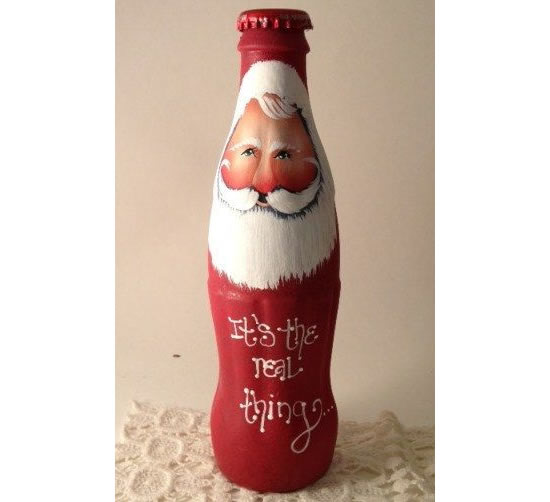 Crie um lindo Papai Noel com garrafa de vidro